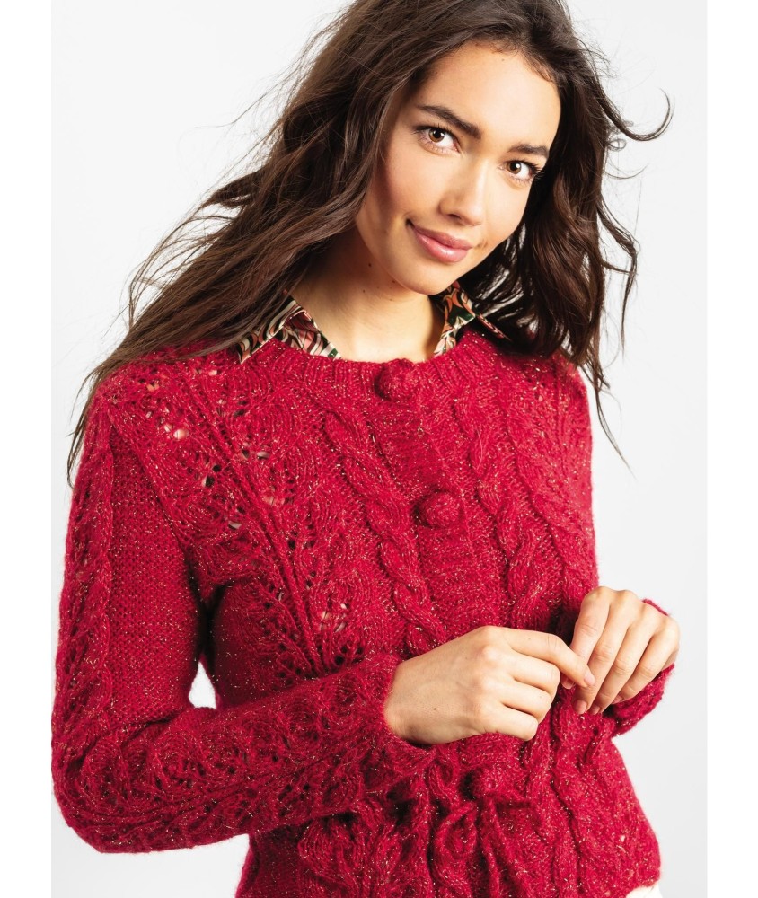 Patron crochet gratuit Gilet torsades femme Léora