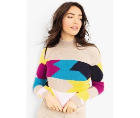 Patron tricot gratuit Pull jacquard femme Iréna