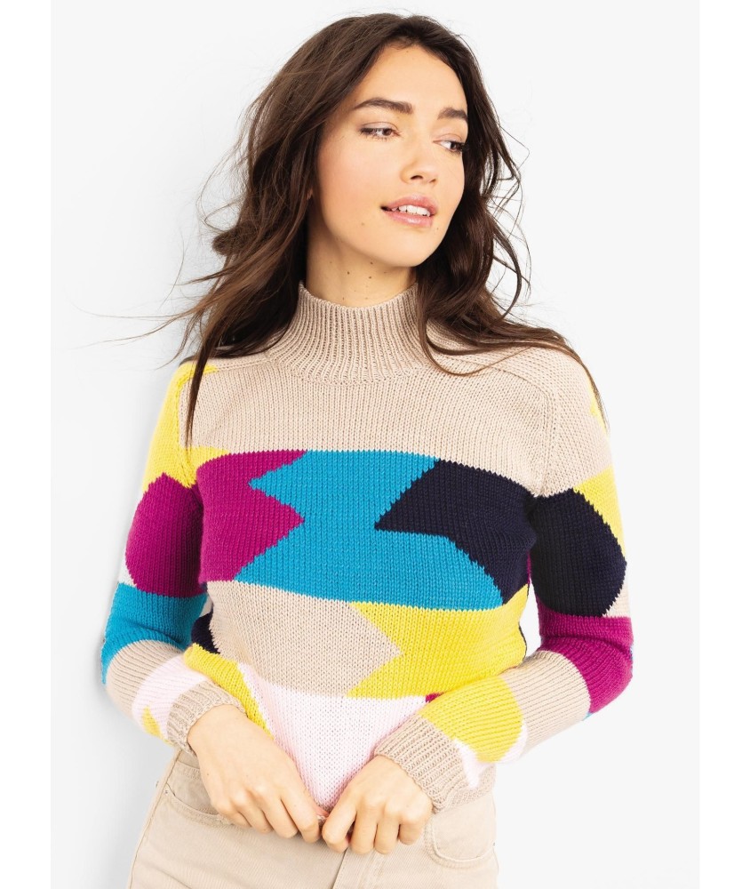 Patron tricot gratuit Pull jacquard femme Iréna