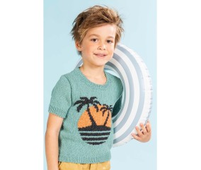 Patron gratuit Pull jacquard enfant coton Edward
