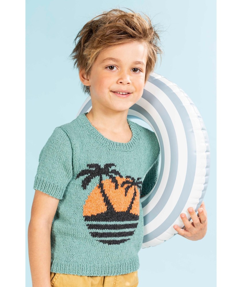 Patron gratuit Pull jacquard enfant coton Edward