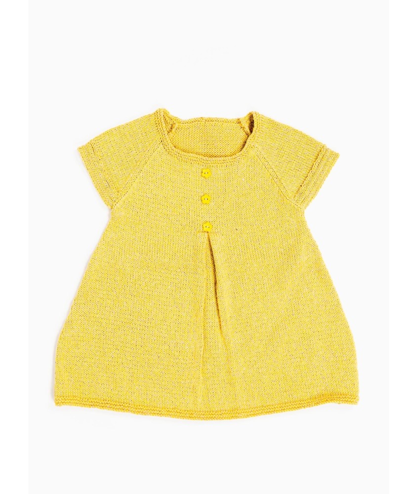 Patron gratuit Robe enfant été à pli creux manches courtes