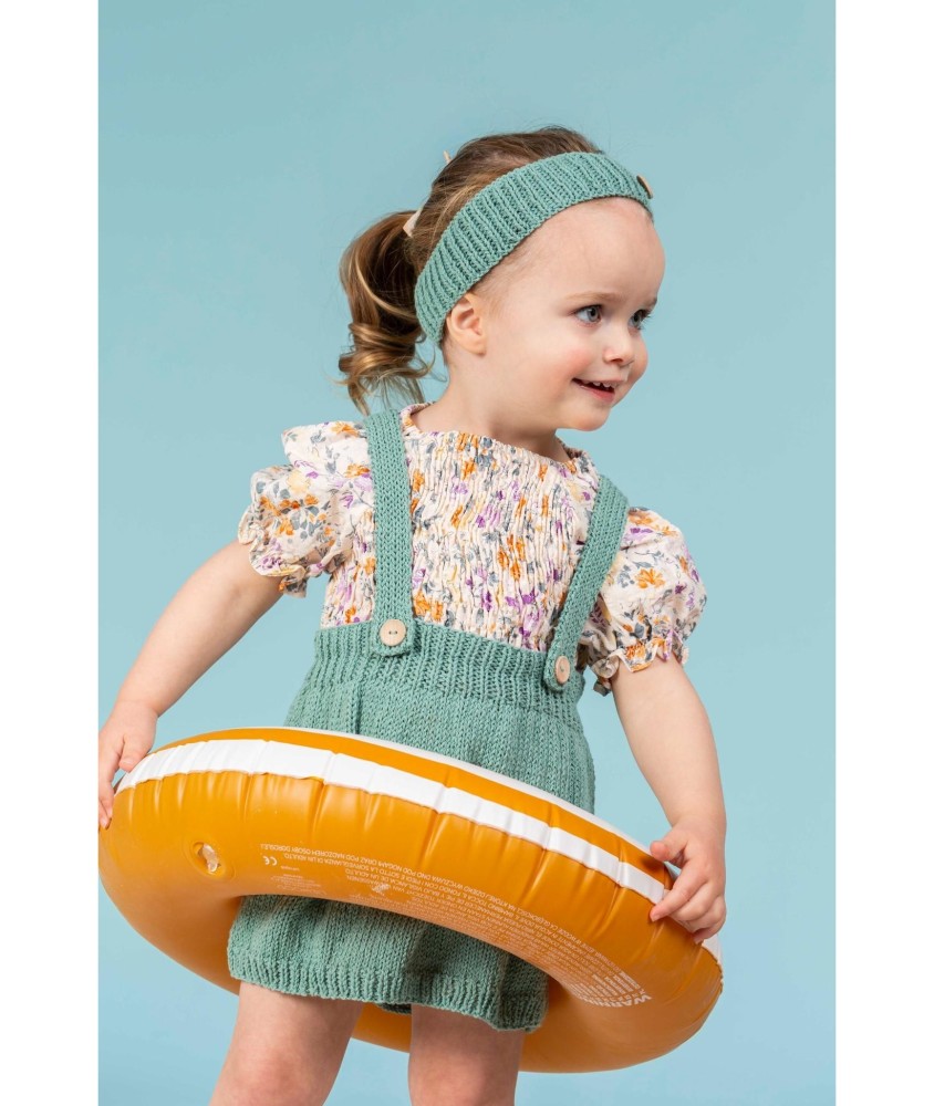 Patron gratuit Jupe à bretelles et bandeau bébé Eva