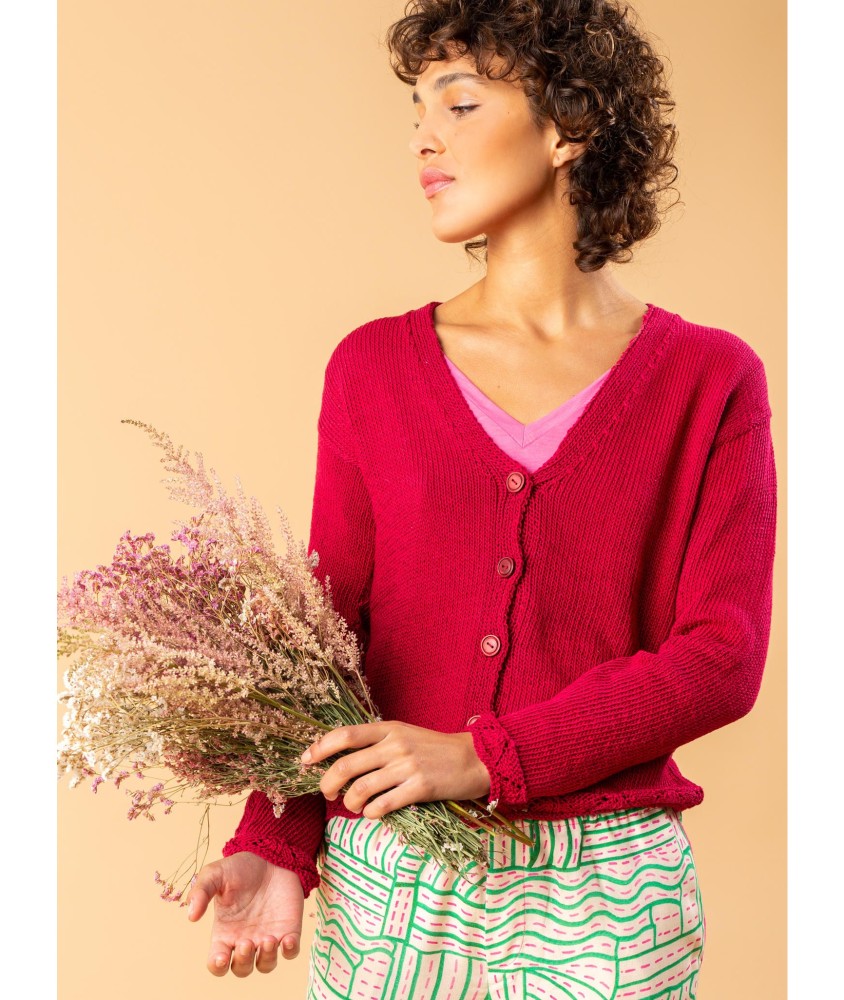 Patron tricot gratuit Gilet femme coton Chloé