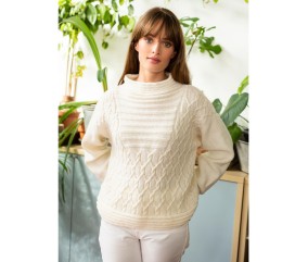 Patron tricot gratuit Pull torsadé à plastron