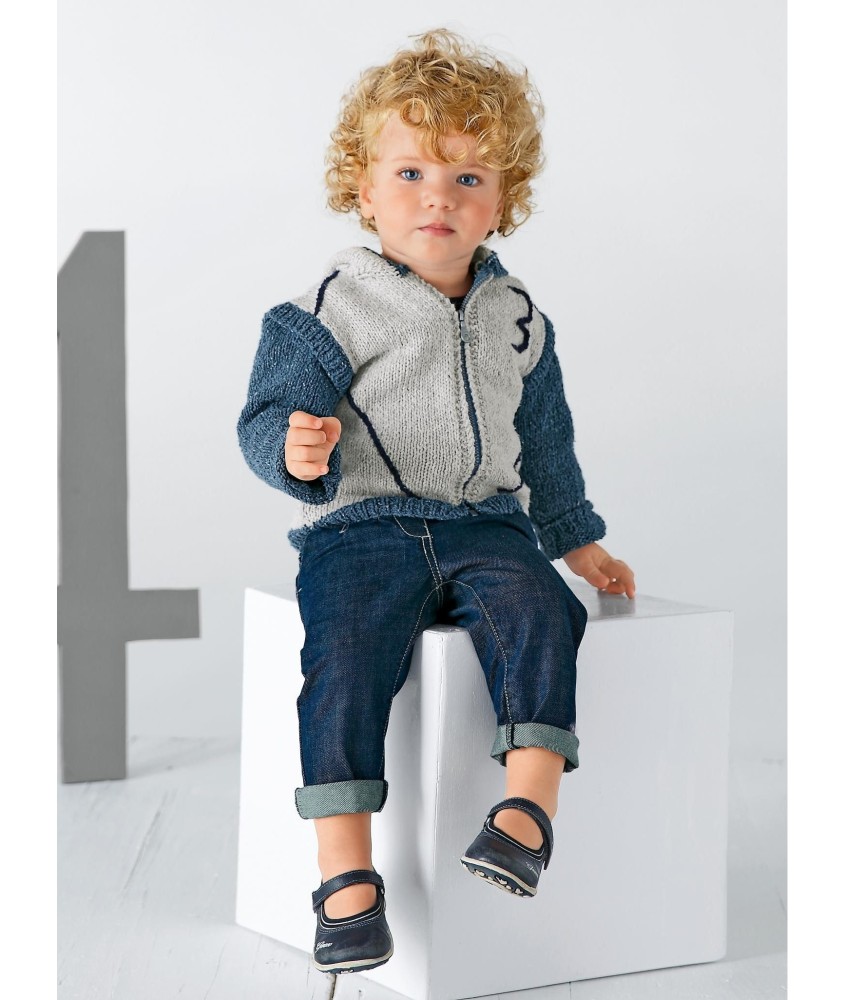 Patron tricot gratuit Blouson zippé à capuche