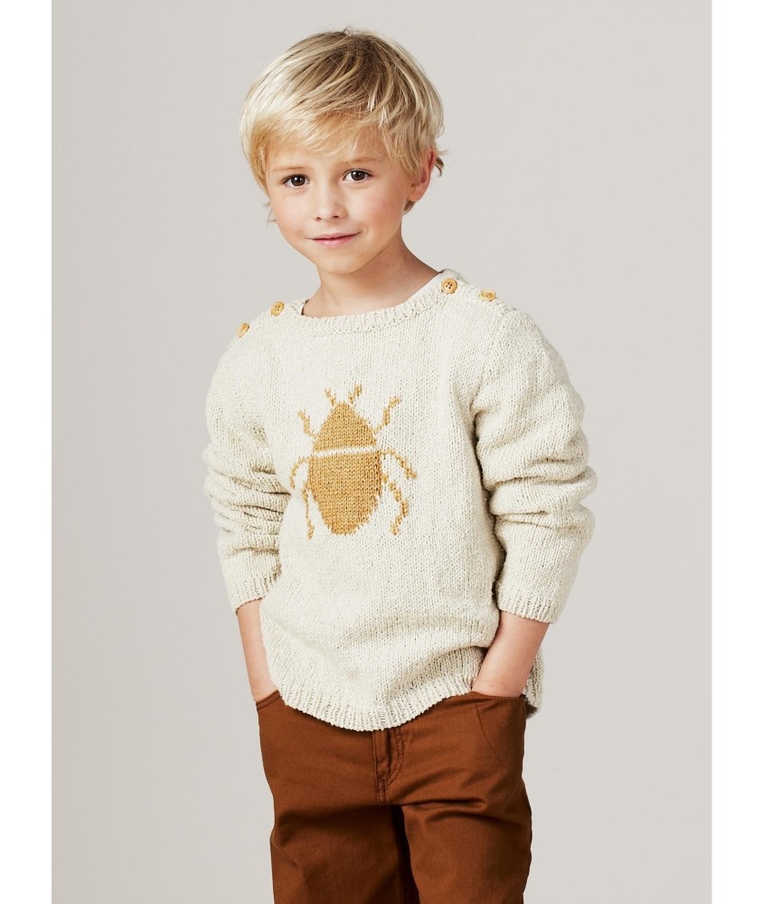 Patron tricot gratuit Pull jacquard coton recyclé