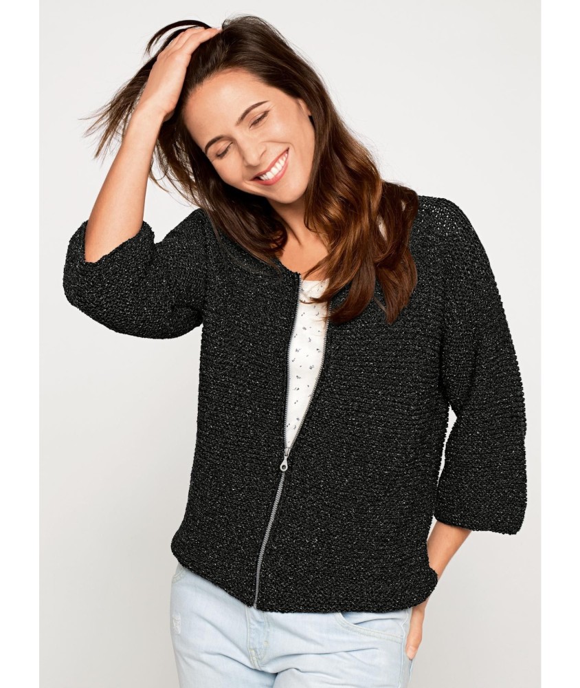 Patron tricot gratuit Gilet Zippé coton recyclé