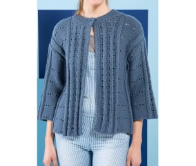 Patron tricot Veste Manches 3/4 - Bergère de France