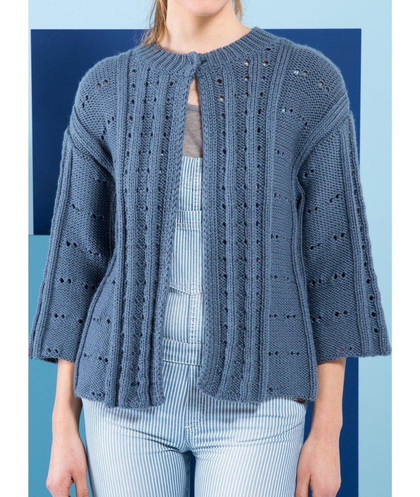 Patron tricot Veste Manches 3/4 - Bergère de France
