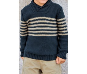 Patron tricot gratuit Pull col chale - Bergère de France