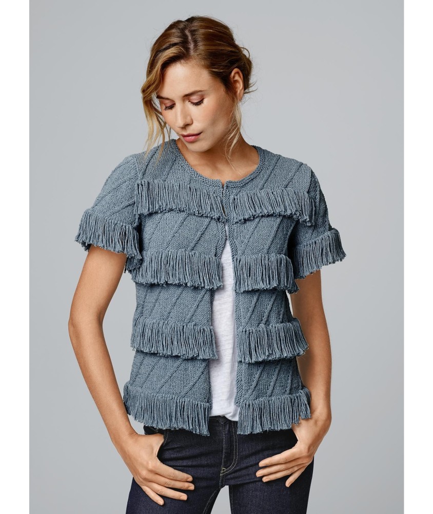 Patron tricot gratuit Gilet manches courtes Inga