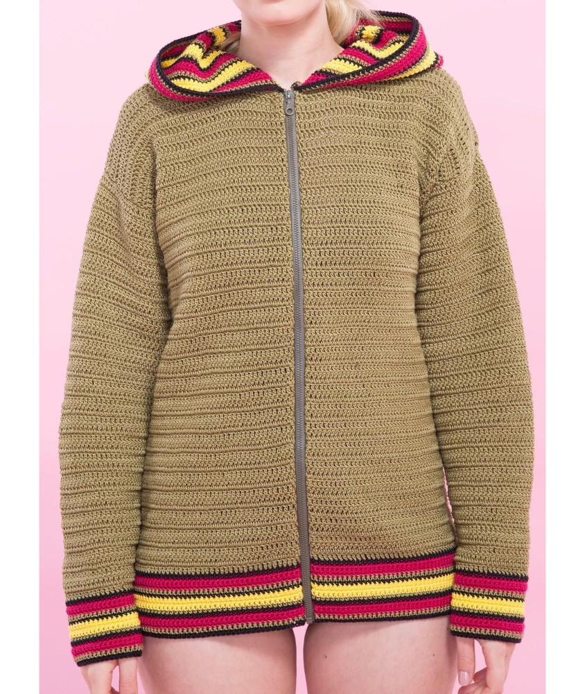 Patron crochet gratuit Veste à Capuche Coton satiné