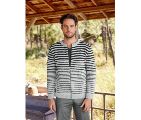 Patron tricot gratuit Gilet écolo zippé rayé col rond