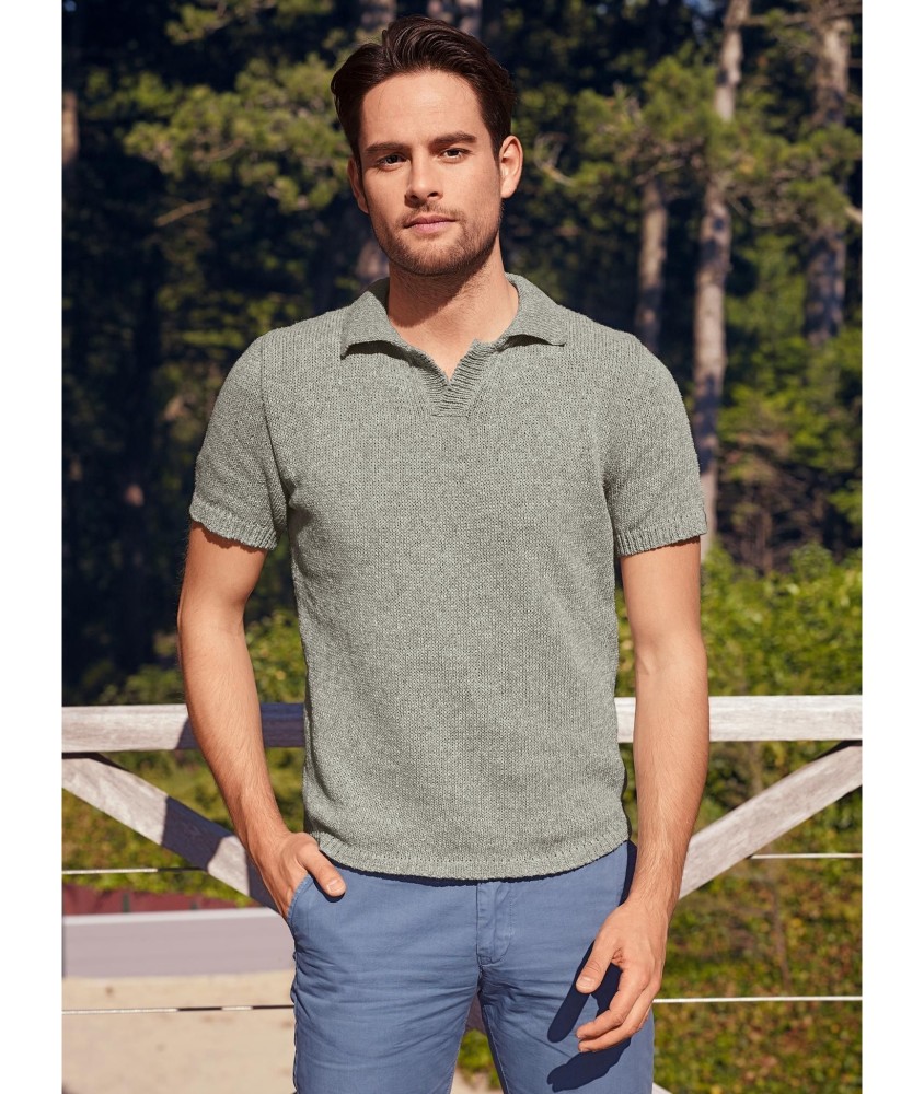 Patron tricot Polo manches courtes - Bergère de France