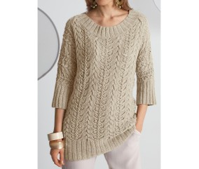 Patron tricot gratuit Tunique à torsades ajourées