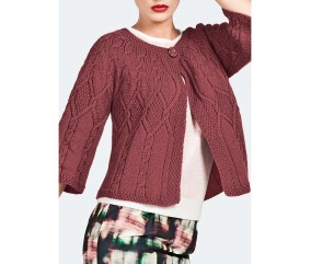 Patron tricot Veste manches 3/4 - Bergère de France