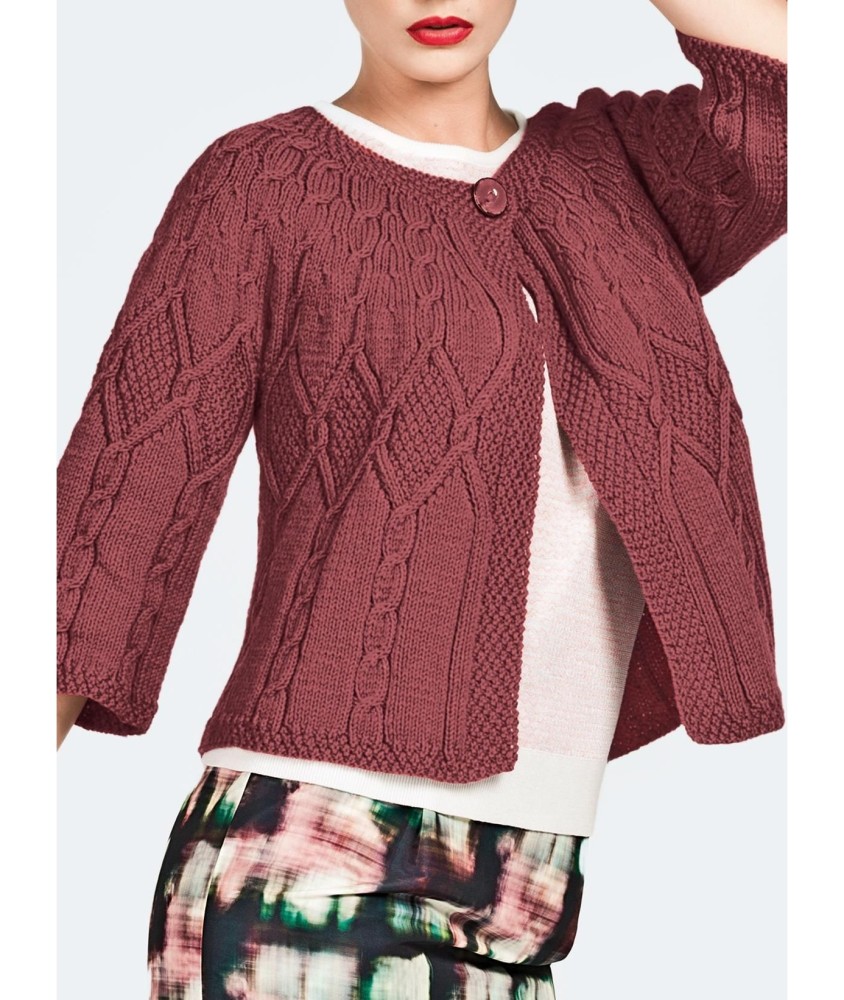 Patron tricot Veste manches 3/4 - Bergère de France