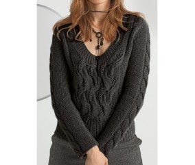 Patron tricot gratuit Pull à torsades ajourées