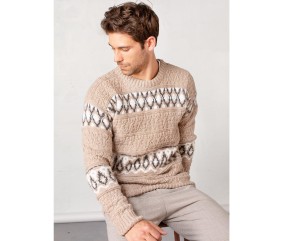 Patron gratuit Pull jacquard et points fantaisies