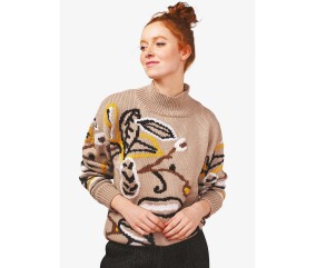 Patron tricot gratuit Pull jacquard col montant