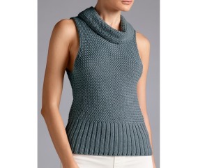 Patron tricot gratuit Pull sans manches col tombant
