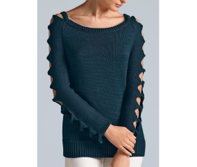 Patron tricot gratuit Pull manches ajourées