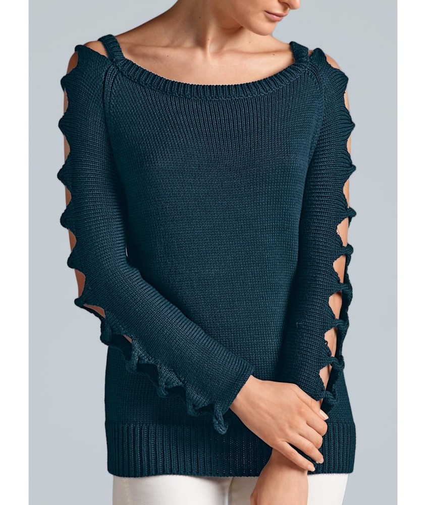 Patron tricot gratuit Pull manches ajourées