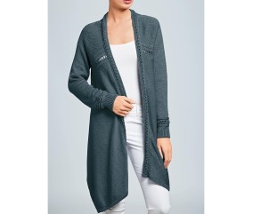 Patron tricot Veste longue ajourée - Bergère de France