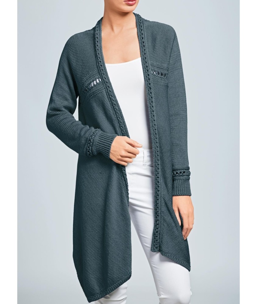 Patron tricot Veste longue ajourée - Bergère de France
