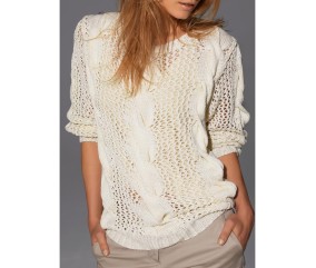 Patron tricot gratuit Pull ajouré à torsades