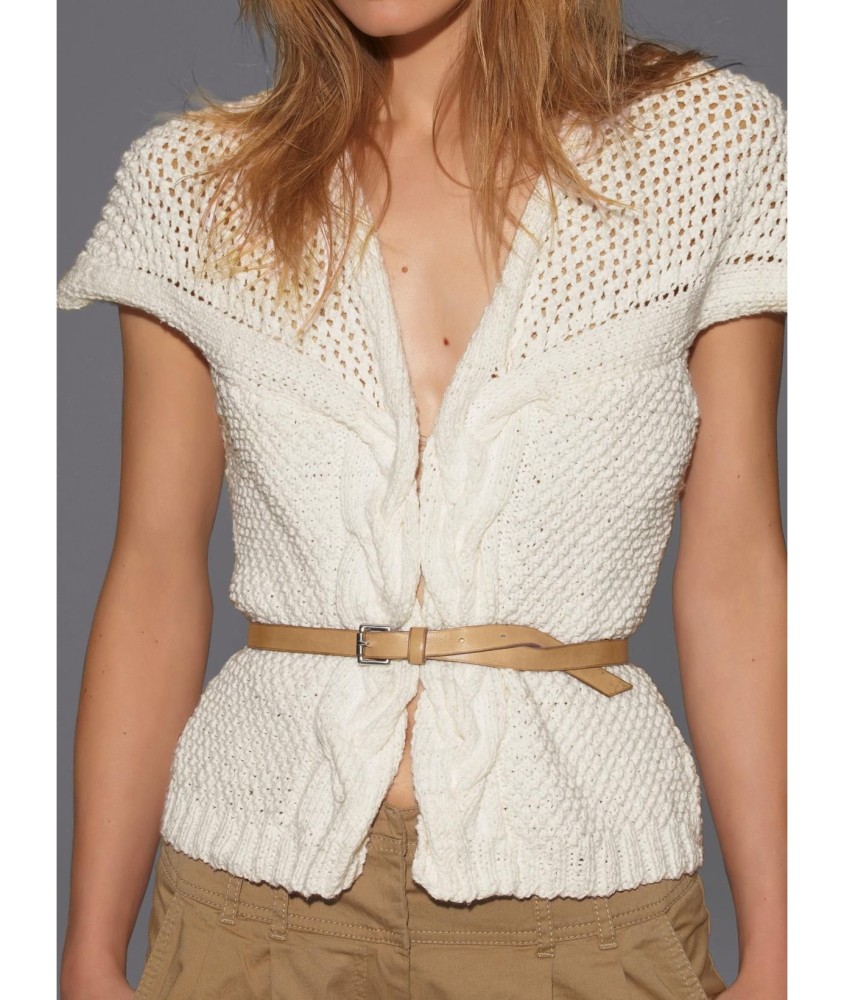 Patron tricot gratuit Gilet sans manches ajouré
