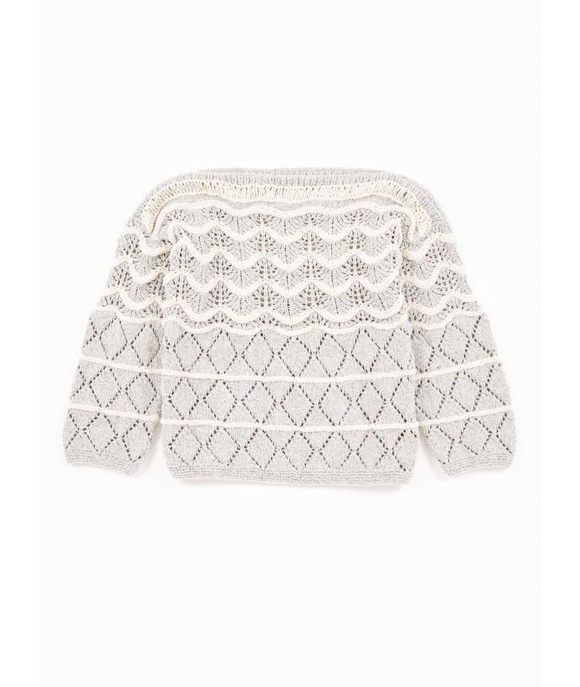 Patron tricot gratuit Pull ajouré col bateau