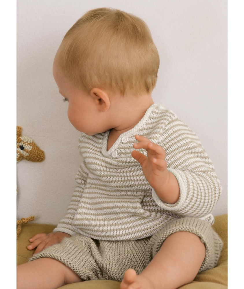 Patron tricot Pull rayé et short - Bergère de France