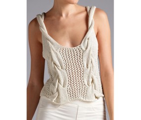Patron tricot gratuit Top ajouré à torsades