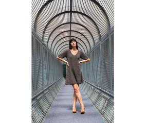 Patron tricot gratuit Robe évasée bustier col V
