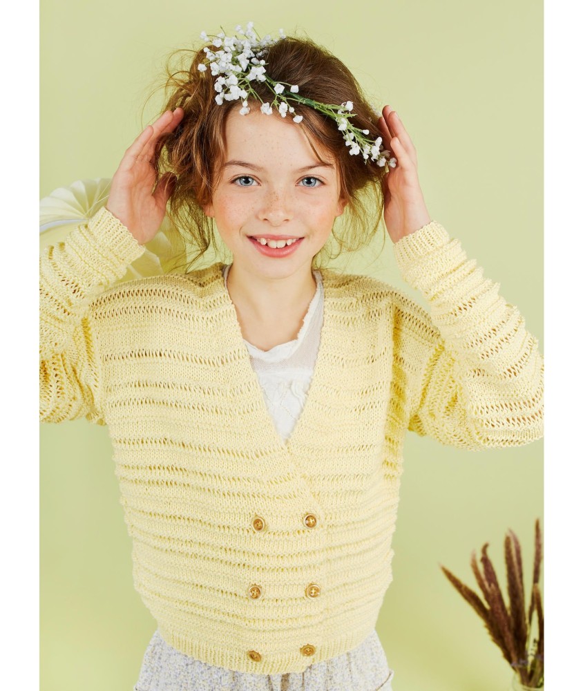 Patron tricot gratuit Veste ajourée croisée