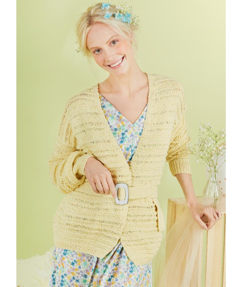 Patron crochet gratuit Veste col V ceinturée