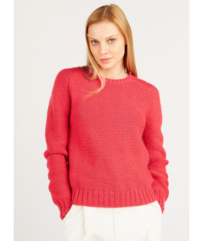 Patron tricot gratuit Pull au point mousse col rond