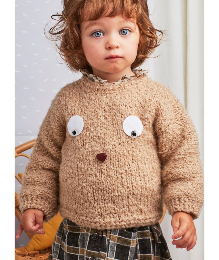 Patron tricot Pull tête d'ours - Bergère de France