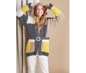 Patron tricot Veste color-block - Bergère de France