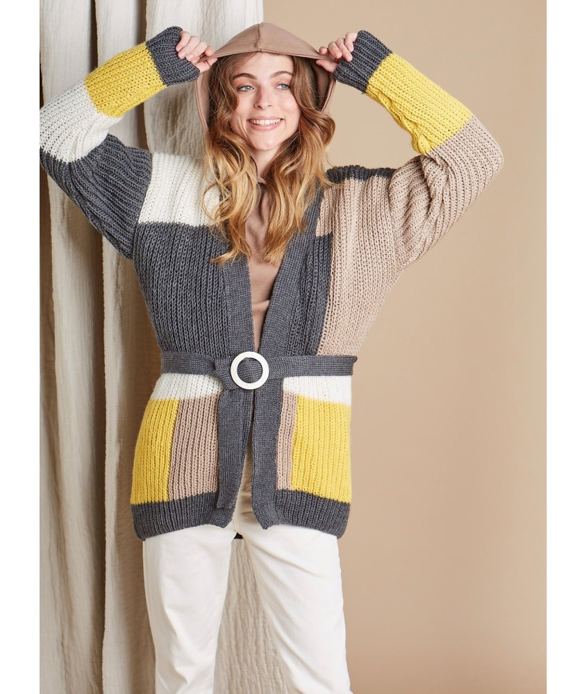 Patron tricot Veste color-block - Bergère de France