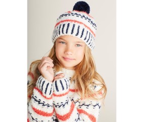 Patron tricot gratuit Bonnet tricolore rebrodé