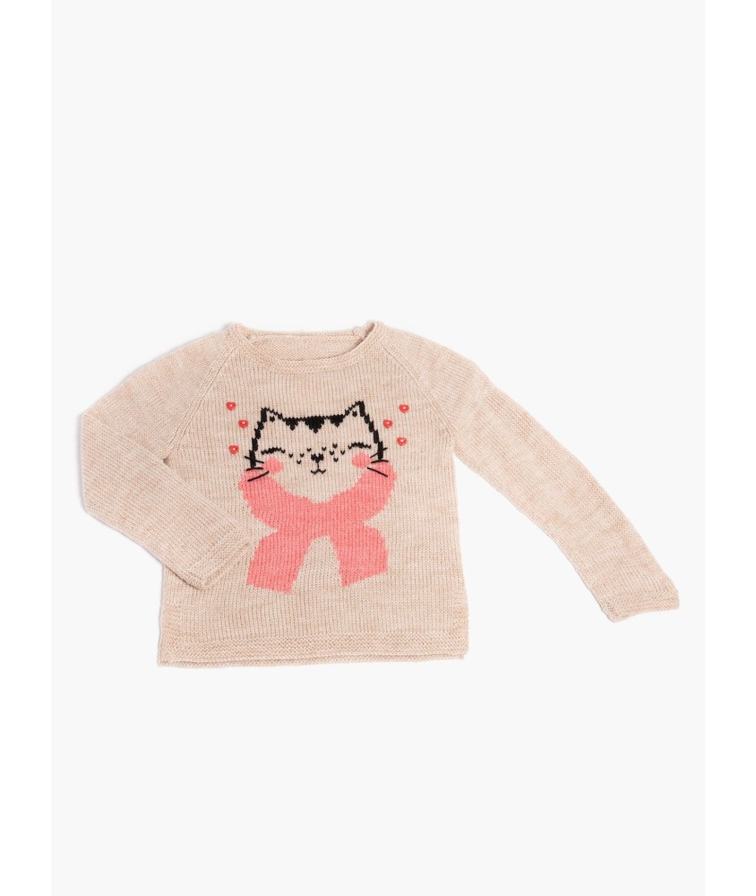 Patron tricot Pull tête de chat - Bergère de France