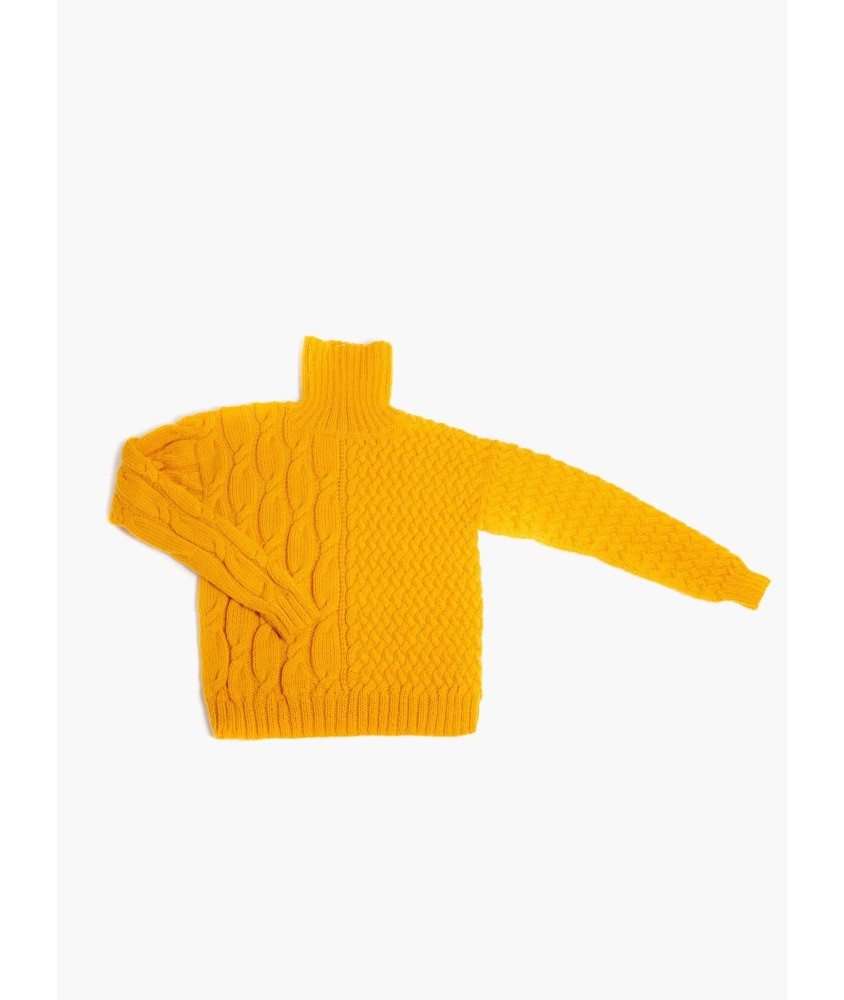 Patron tricot gratuit Pull à torsades col roulé