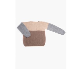 Patron tricot gratuit Pull au point mousse col rond