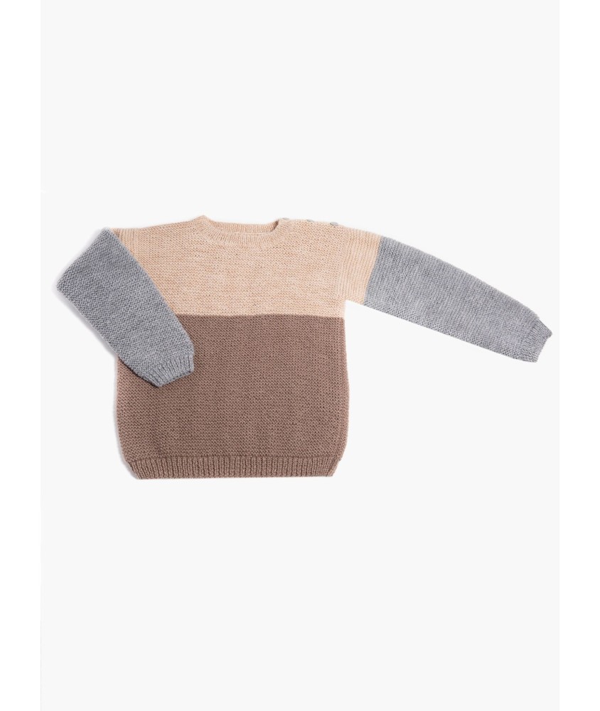 Patron tricot gratuit Pull au point mousse col rond