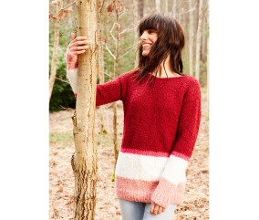 Patron tricot gratuit Pull 4 couleurs col bateau