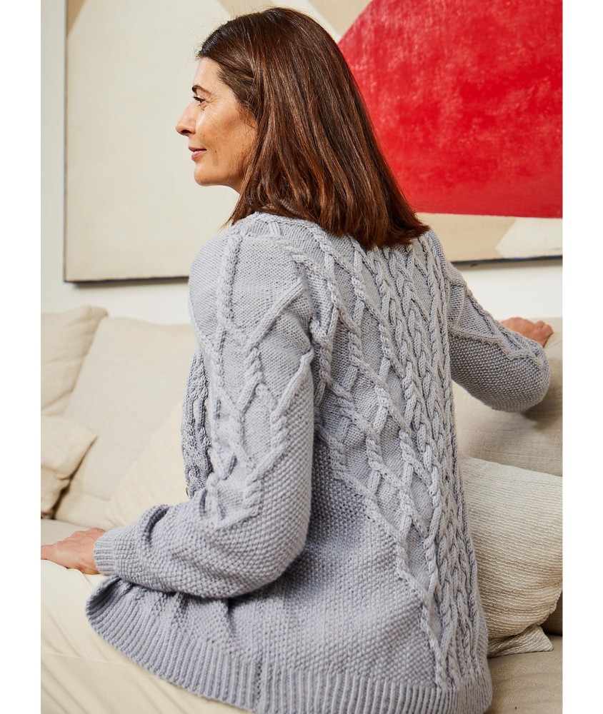 Patron tricot Gilet fin à torsades - Bergère de France