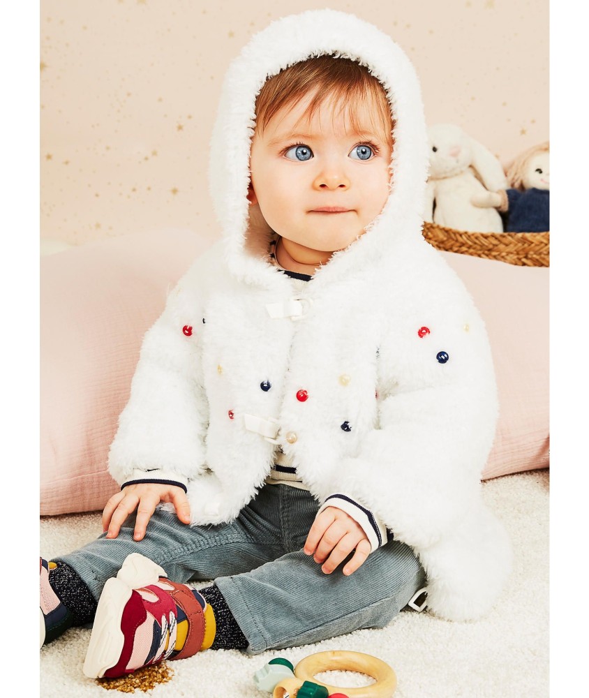 Patron tricot gratuit Manteau peluche à capuche